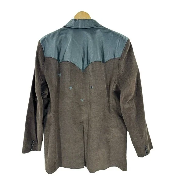 Pioneer Wear Blazer Jacket Cowboy Sport Coat Western Corduroy & Leather